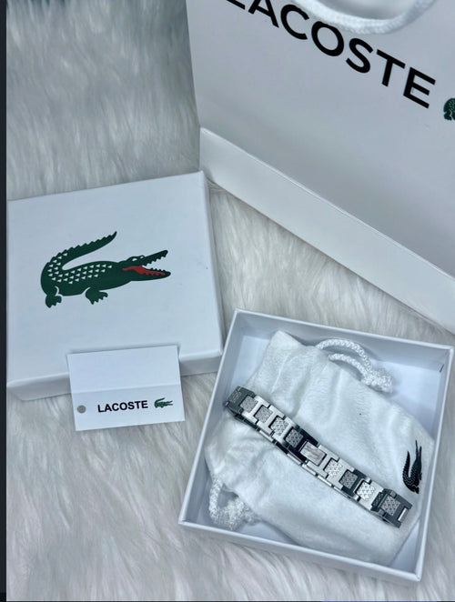 انسيال Lacoste ستانلس ستيل فضي داخل علبة